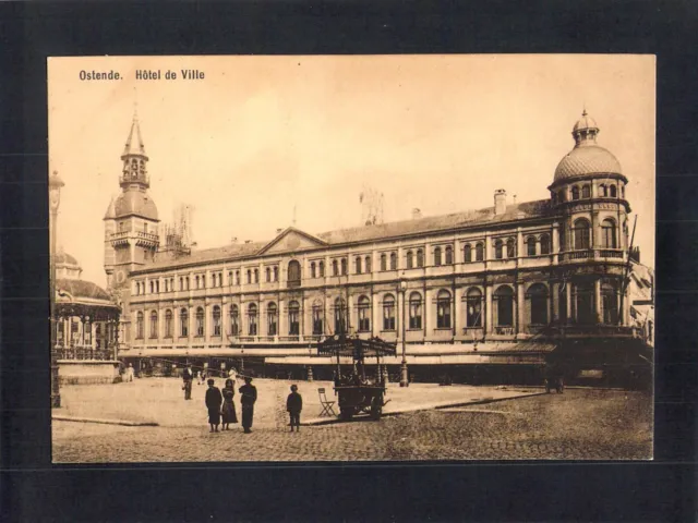 D7369 Belgium Ostende Hotel de ville vintage postcard