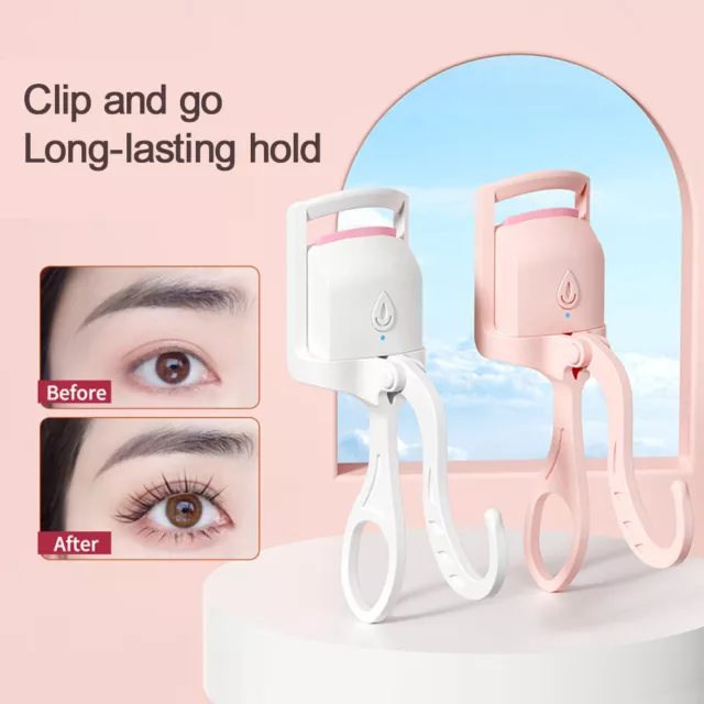 Electric Heated Eyelash Curler USB Rechargeable Makeup Curling Tool Long-Lasting 3