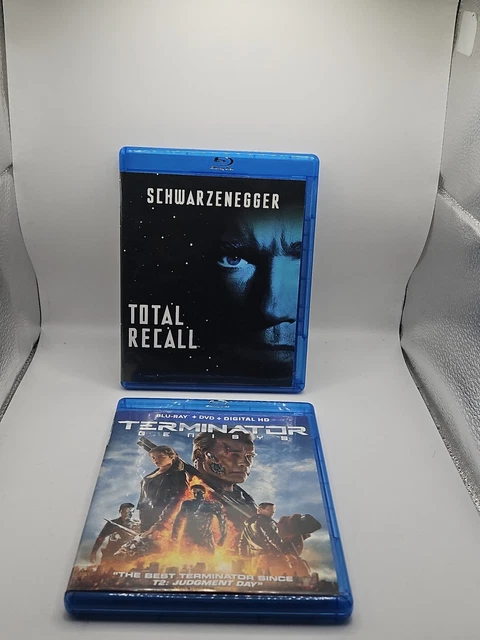 ARNOLD SCHWARZENEGGER FILMS Total Recall & Terminator Genesys Blu-ray ...