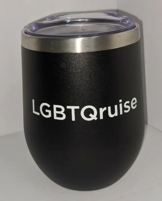 LGBTQ 12oz Insulated Wine Tumbler Mugs Stemless Metal Coffee Wine Cup w/ Lid