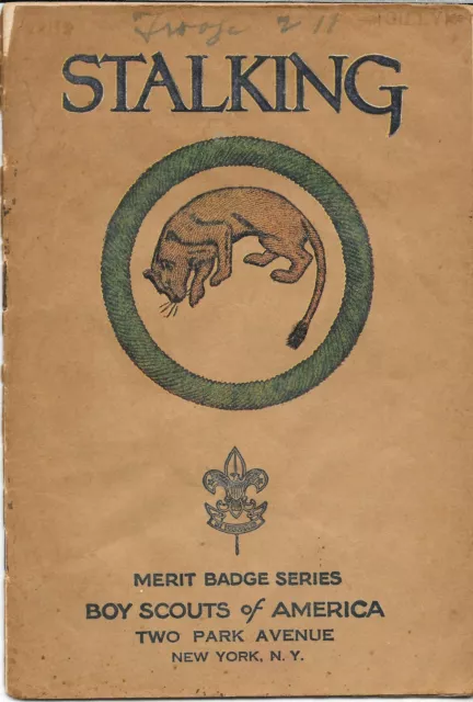 1940 Stalking Tan Merit Badge Pamphlet Boy Scouts of America BSA Book