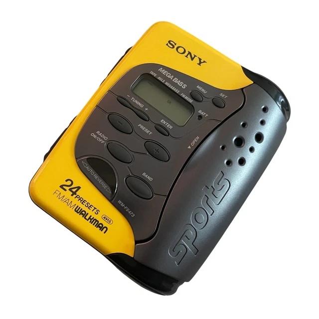 SONY WALKMAN SPORTS WM-FS493 Yellow AM/FM Radio Cassette Player