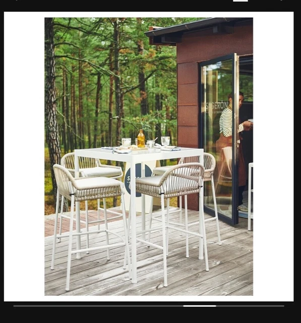 OUTDOOR SEGERON BAR Table IKEA 89 x 89 white beige metal 250.00