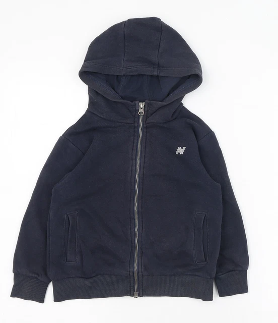Felpa con cappuccio blu cotone NEXT con cerniera intera taglia 4 anni