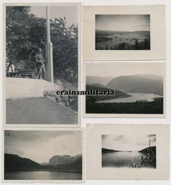 9x Orig. Foto Linienschiff Schleswig-Holstein in Norwegen 1934 Ulvik Arendal usw