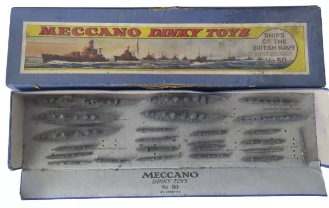 DINKY TOYS PRE WAR MECCANO No. 50 BOXED DISPLAY SET SHIPS OF THE BRITISH NAVY