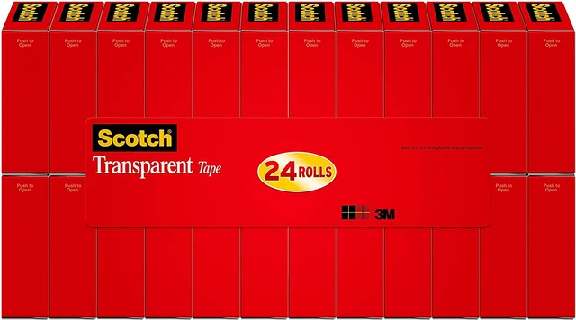 Scotch Transparent Tape 3/4 in x 1000 in 24 Boxes/Pack (600K24)