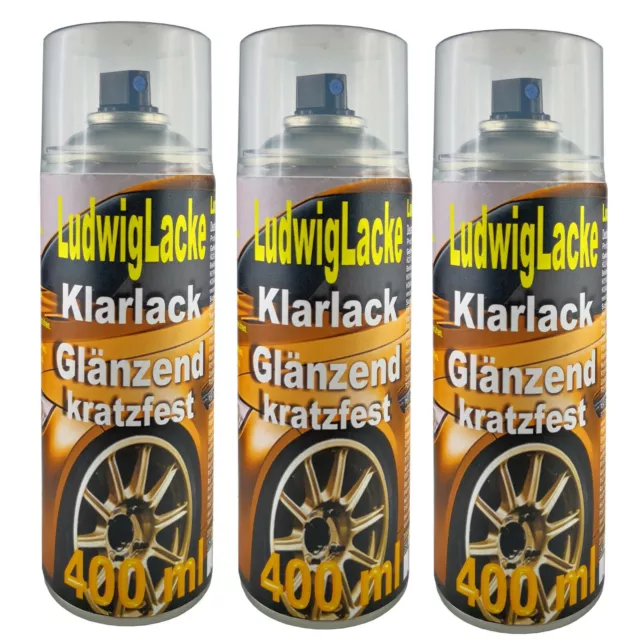 Klarlack 3 Spraydosen Lackspray Autolack Ludwiglacke Lack glänzend Lack