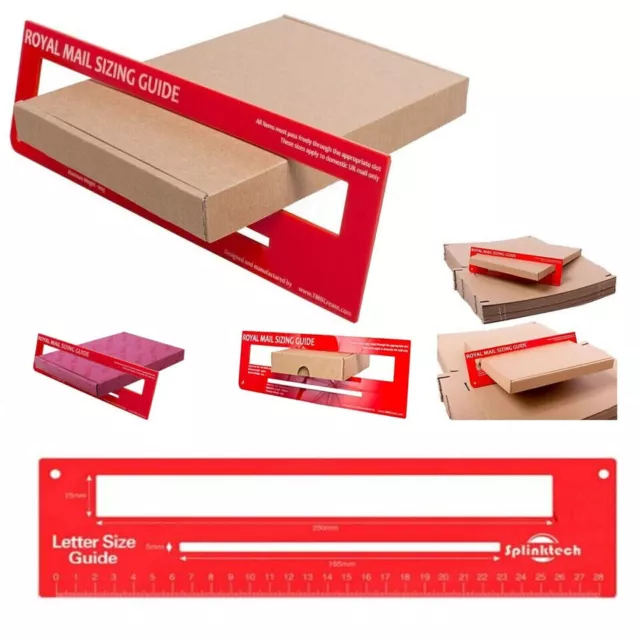 Red Royal Mail PIP PPI Letter Size Postal Template Charge Guide Postage Ruler UK