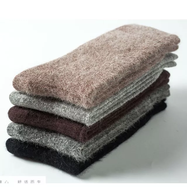 3 Pairs Mens Angora 100% Cashmere Wool Sock Comfortable Warm Pure Socks