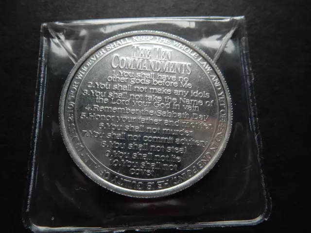 Religious Medallion - Ten Commandments & Verse - needgod.com Aluminium 39mm CASE