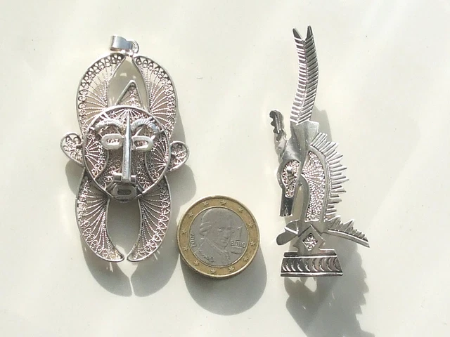 Broche Ancienne Argent 800, Biche Et Son Faon, Début 1900