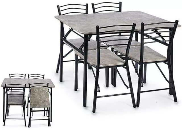 Set Tavolo E Sedie Pieghevoli Nero 70 X 74 X 110 CM (24818)