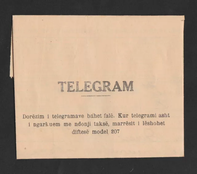 Rare Albania Kingdom Circulated Telegram Durres to Tirane 1936 - 001839