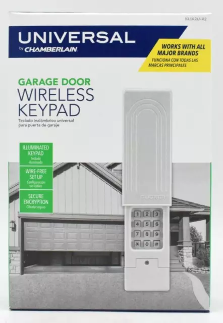 UNIVERSAL BY CHAMBERLAIN Garage Door Wireless Keypad Opener KLIK2U-P2 ...