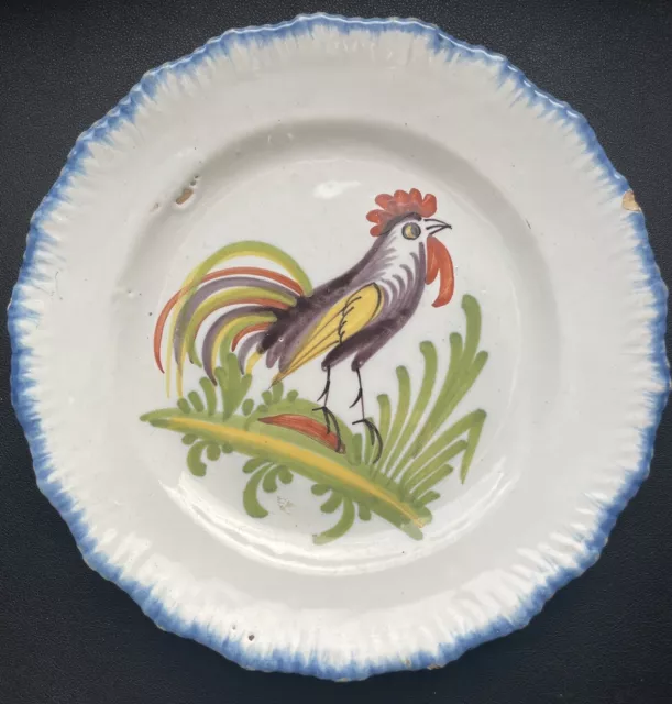 Assiette en faïence de Wally - XVIII ème siècle / Coq