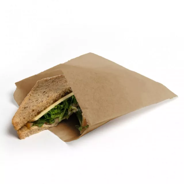 Brown Kraft Paper Bags for Takeaway Food Sandwich Grocery Takeaway - All Sizes