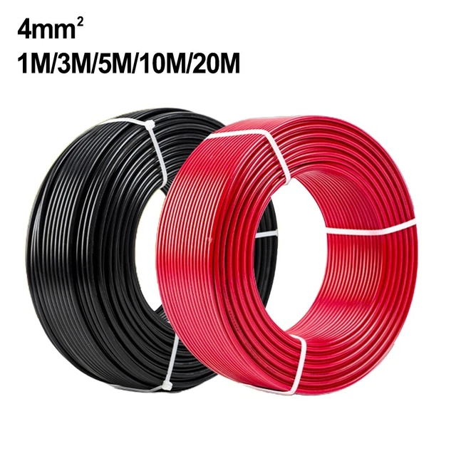 1 par de cables de extensión de módulo solar enchufe fotovoltaico 12 AWG 5/10/20M