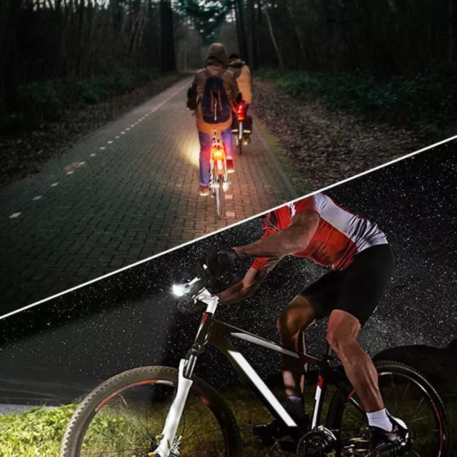 Faro delantero Luz LED para bicicleta Lámpara delantera trasera Luces traseras 3