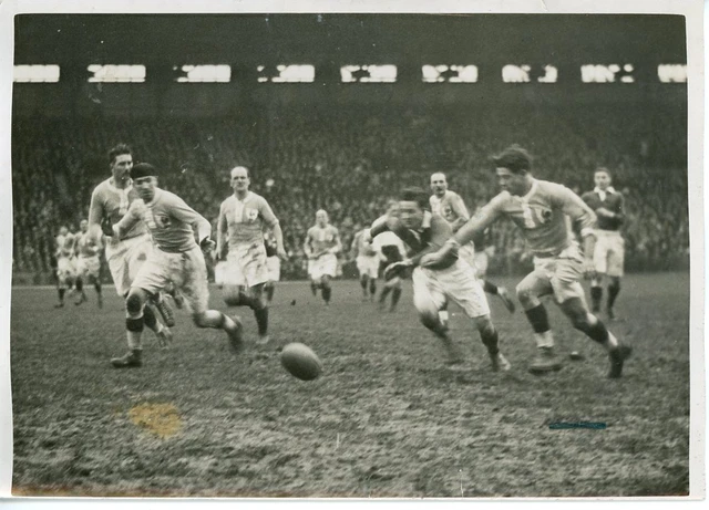 Photo Vintage Originale – Match De Rugby France 1945, Tirage Argentique 13x18 Cm