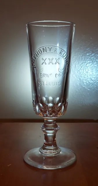 Pre-Pro ANTHONY & KUHN BREWING CO. embossed beer glass from St. Louis MISSOURI !