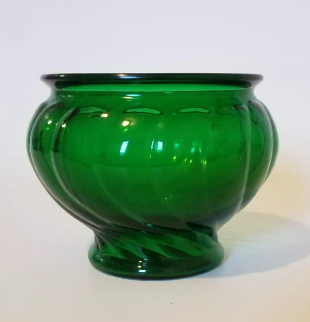 Beautiful Vintage Napco Marked Rich Emerald Forest Green Swirl Planter Vase...
