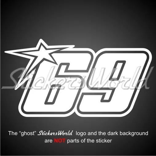 NICKY HAYDEN 69 MotoGP 75mm Sticker Autocollant Adesivo CHOICE OF 22 COLORS