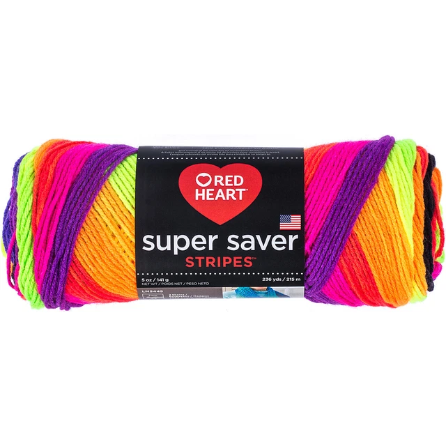 Paquete de 3 hilos súper ahorradores Red Heart a rayas brillantes E300B-4970