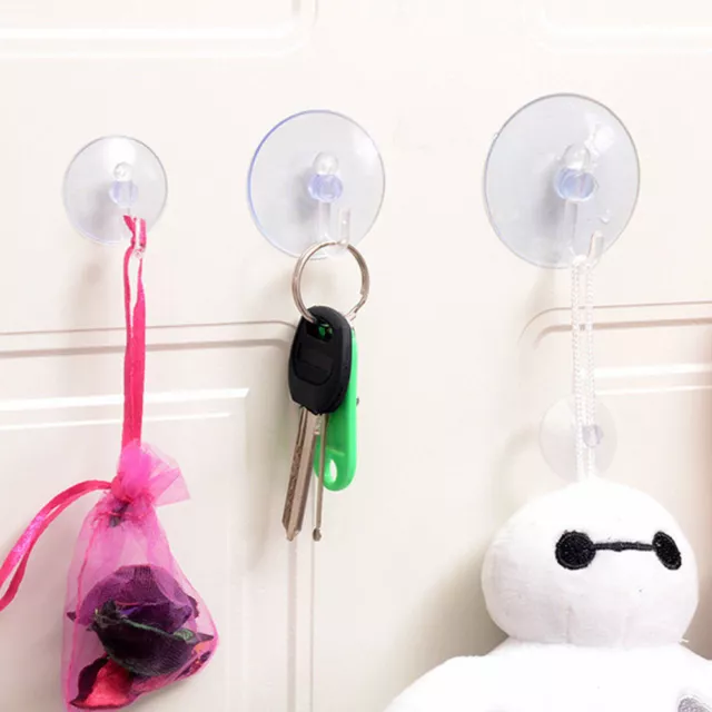 Wall Hooks Hanger Kitchen Bathroom Suction Cup Sucker Accessorie TransparenR:bj