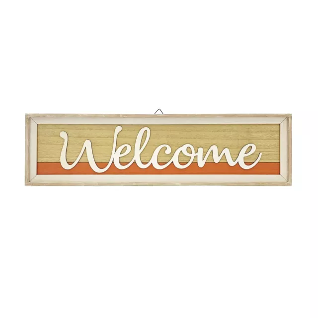 NEW - 30" Laser Cut Painted Wooden Framed "Welcome" Indoors Sign