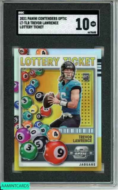 2021 Panini Contenders Optic Trevor Lawrence#Lt-Tlr Lottery Ticket Rc Sgc 10 Gm