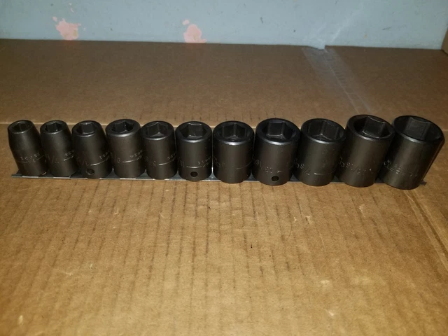 Craftsman 11 Pc 1/2" Dr Short Sae Impact Socket Set 3/8" - 1" Usa Made * Mint *
