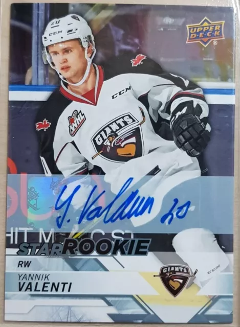 Yannik Valenti Star Rookie Autograph - Vancouver Giants - Upper Deck CHL 2018-19