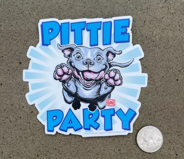 Funny happy Blue Nose Pitbull  Dog decals weatherproof sticker cute Pittie puppy