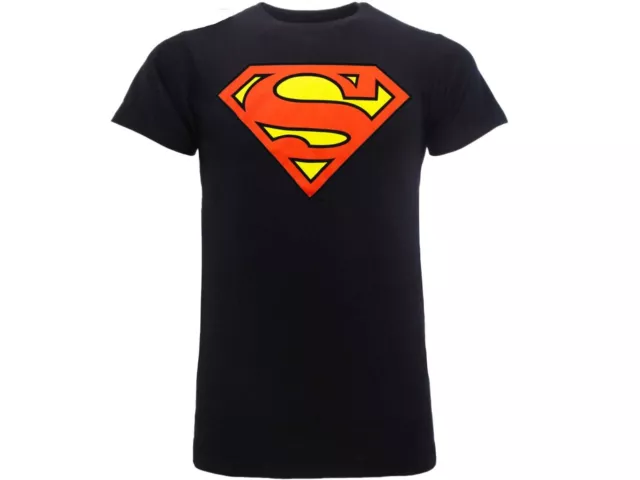 T SHIRT SUPERMAN LOGO ORIGINALE Bimbo Adulto Maglia Maglietta 100% Cotone BLU