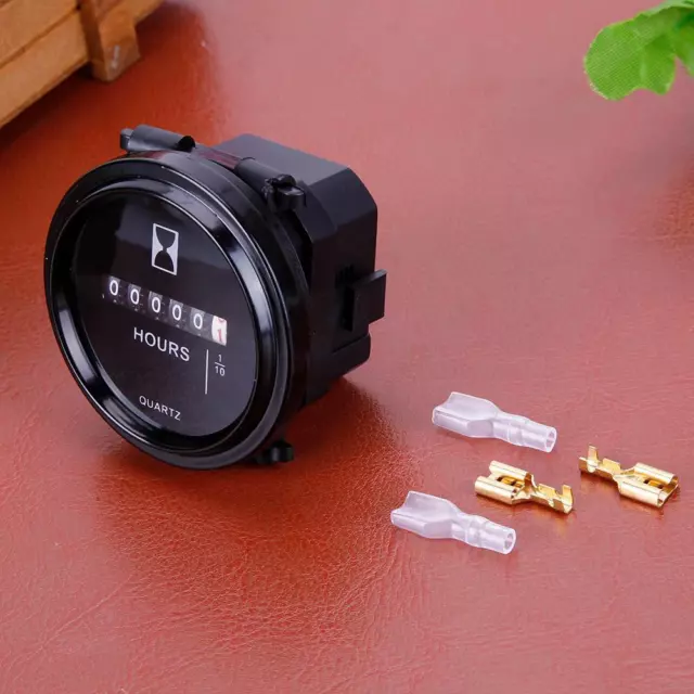 Digital Hour Meter Round Quartz Timer Hourmeter 6V-80V for Motorcycle Car Trucks