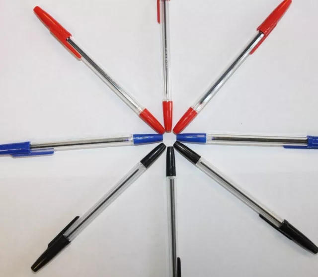 Black Blue And Red Ballpoint Pens (Qty)200/300/500 Bulk Clearance Job Lot