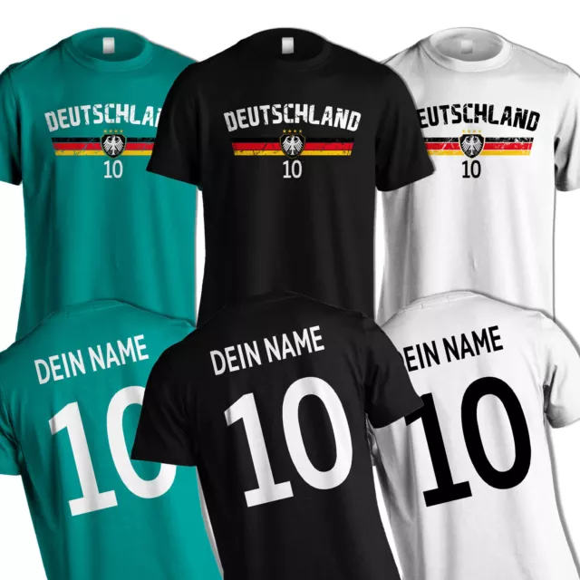 Deutschland EM 2021 Europameisterschaft Fußball Fan Trikot T-Shirt Name & Zahl