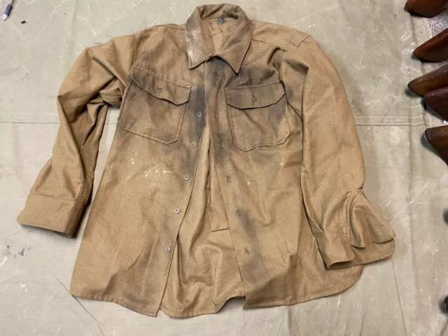 Wwii Us Army M1937 M37 Wool Combat Field Shirt- Xxl