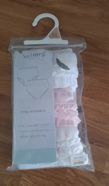 3 baby girls frilly pants nappy covers/ knickers size 0-3 Months brand new