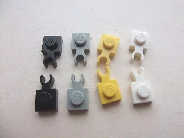 Lego 4085a Plate 1x1 with thin vertical open 'o' clip (x2) choose colour/s
