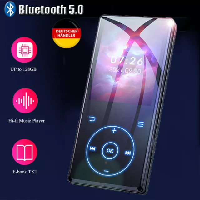 Bluetooth MP3 MP4 Player LCD Display HiFi Bass Musik Spieler FM Radio Audio DHL