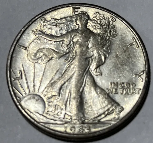 1943 S Walking Liberty Silver Half Dollar AU ++ Free Shipping With Five Items C1