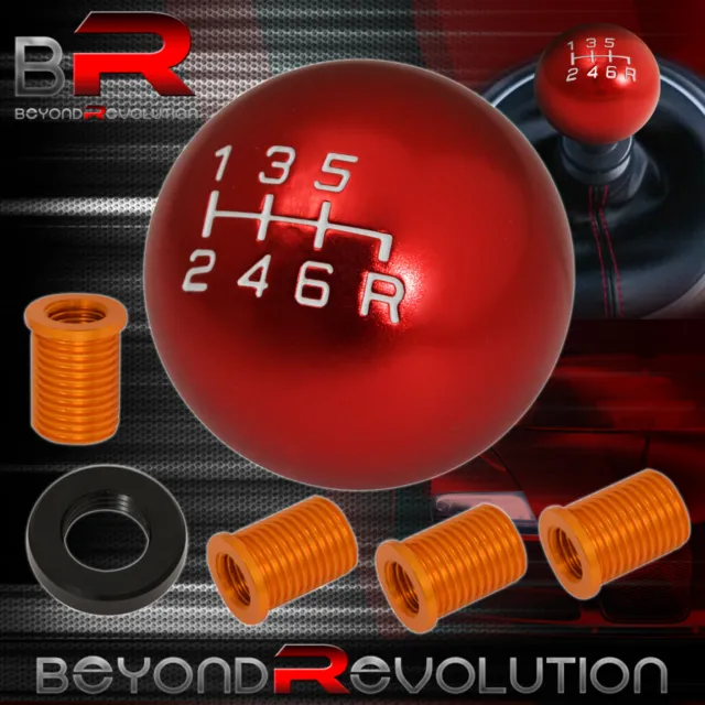 For Benz M8X1.25 6Spd Round Shift Shifter Knob Adapter Kit Sport Lever Set Red