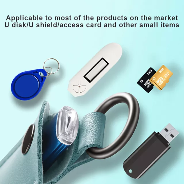 Leather U Disk Pouch Key Ring Holder USB Flash Drive Storage Bag Pend-ot