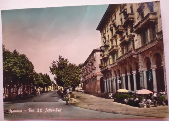 Cartolina Novara - Via Xx Settembre - Viaggiata 1957 - 9/17