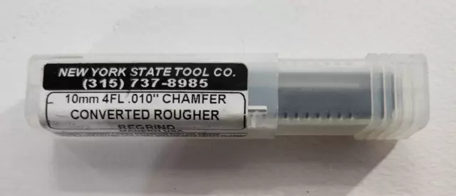 Regrind - 10mm 4FL 0.010" - Chamfer Converted Rougher