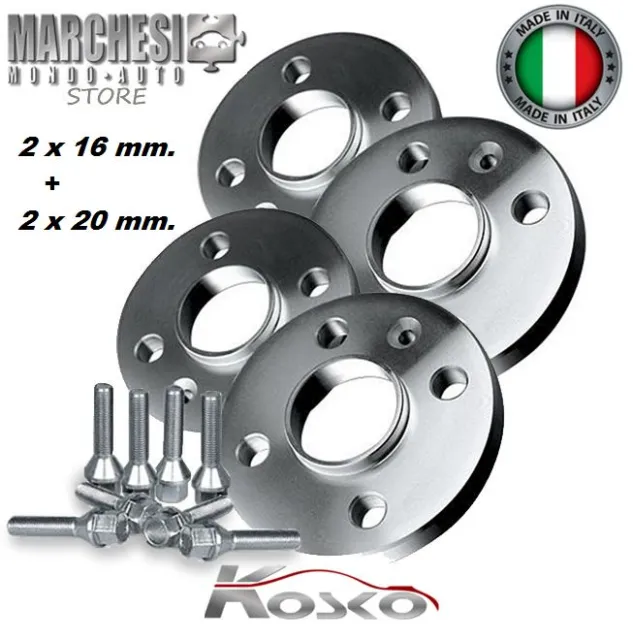 KIT 4 DISTANZIALI RUOTE 16+20 mm. VOLKSWAGEN SHARAN 1995-> CON BULLONI