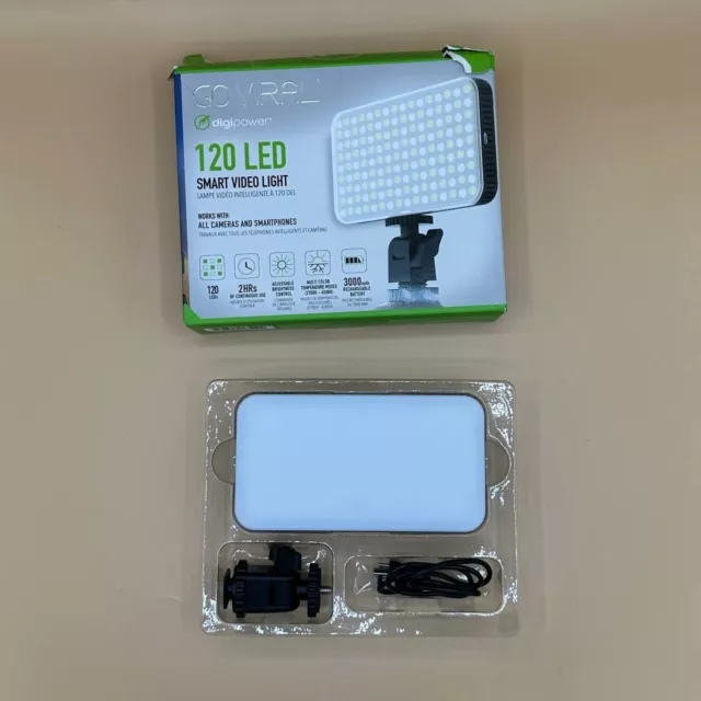 Digipower DP-VL120 120 LED Photo Video Light With Universal Camera Mount Adapter