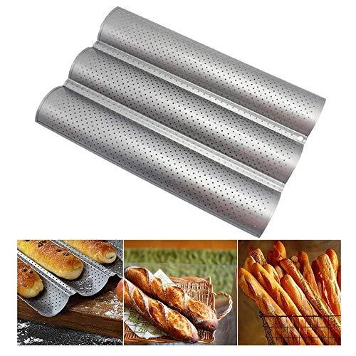 ETiME Moule Baguette Four Anti-adhésif, Plaque de Cuisson en Acier Inoxydable, M ETiME Moule Baguette Four Anti-adhésif, Plaque de Cuisson en Acier Inoxydable, M